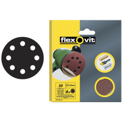 Flexovit 63642526386 Hook &amp; Loop Sanding Discs 115mm Fine 120G - Pack Of 6