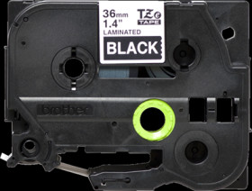 Labelling tape cartridge, 36 mm, tape black, font white, 8 m, TZE-365