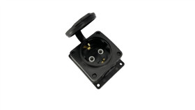 Listwa, Gniazdo Gumowe Pojedyncze Schuko Ip54 Czarne Horoz