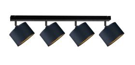 Spot nowocesny abażur 4xE27 FLOW BLACK