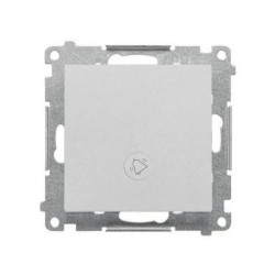 Simon 55 Przycisk dzwonek” z podświetleniem LED (moduł) 10 AX, 250 V~, szybkozłącza Aluminium mat TD1L.01/143