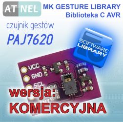 MK GESTURE LIBRARY - czujnik gestów PAJ7620 ver:1.0a - AVR Biblioteka C - wersja KOMERCYJNA