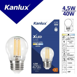 Żarówka LED E27 XLED G45 E27 4,5W-NW 470lm 4000K barwa neutralna 37385