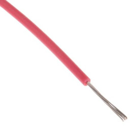 Przewód jednożyłowy linkowy, Przewód instalacyjny, 0,08 mm², 7/0,12 mm, 28 AWG, MPPE, 600 V, Czerwony, dł. 100m, RS PRO