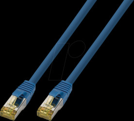 1862HF-0,5M Patch cable, Cat.6a, S/FTP, 0.5 m blue