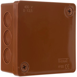 Puszka n/t herm. 86x86x40 12 wlotów dławik brąz