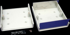 ABS device enclosure, (L x W x H) 134 x 135 x 50 mm, light gray (RAL 7035), IP54, 1598BGY