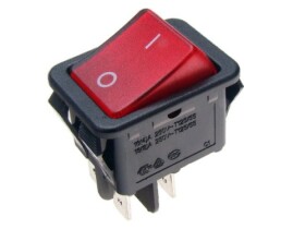 RS201L230R-R210; przełącznik klawiszowy OFF-ON bistabilny, podświetlenie czerwone 230V; Canal R210-1C5G-BR9-NWC