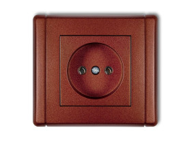 FLEXI Gniazdo pojedyncze bez uziemienia (bez przesłon torów prądowych) brązowy metalik 9FGP-1 KARLIK