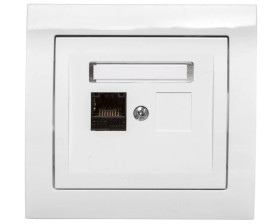 KIER Gniazdo komputerowe pojedyncze RJ45 kat.6 białe GPK-1W/K6/00