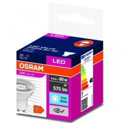 Żarówka LED OSRAM GU10 6.9W LED VALUE Naturalna 4000k (kąt świecenia 36 stopni)