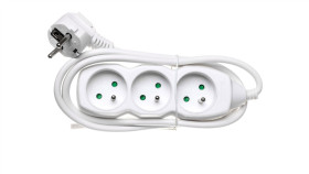 Przedłużacz 3-Gniazda Z/U 1,5M /H05vv-F 3G1/ Biały P0311