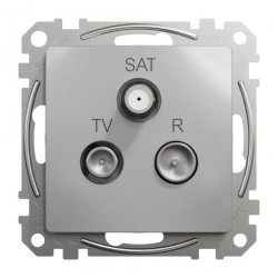 Gniazdo R/TV/SAT końcowe (4dB), srebrne aluminium, Sedna Design i Elements SDD113481