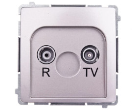 Simon Basic Gniazdo antenowe R/TV zakończeniowe do gniazd przelotowych satyna metalizowana BMZAK10/1.01/29