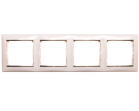 VALENA Ramka poczwórna pozioma kremowa/złoto 774154