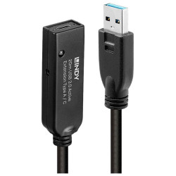 LINDY 43375 USB cable USB 3.2 USB-A to USB-C 20m Black