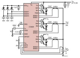 3-Phase, Single Output Synchronous Step-Down DC/DC Controller with Diffamp