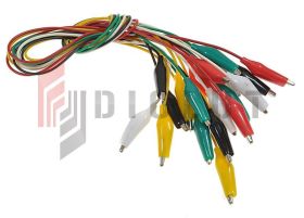 Komplet 10 przewodów z krokodylkami 32mm długości 55 cm