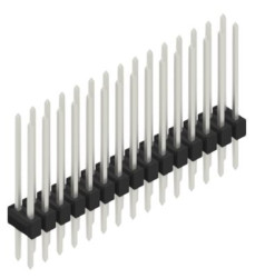 Pin header, 30 pole, pitch 2.54 mm, straight, black, 10126700