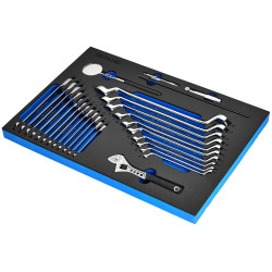 Bunker 29712 Ring Spanner and Open End Ratchet Set in EVA Foam Inlay (27 Piece)