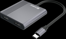136-44 Adapter USB-C &gt; 2 x HDMI + USB 3.0 + PD, 4K