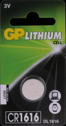 0601616C1 Lithium battery, 3 V, 55 mAh, 16,0x1,6 mm