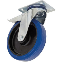 Sealey SCW3160SPLEM HeavyDuty Blue Elastic Rubber Castor Wheel Swivel -TL &#xD8;160mm