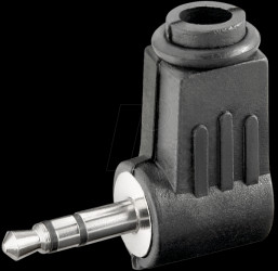 Jack plug, 3.5 mm stereo, curved