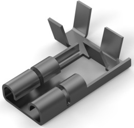 Uninsulated flat plug sleeve, 6.35 x 0.81 mm, 1 to 2.5 mm², AWG 17 to 14, brass, tin-plated, 100645-2