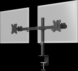 59394 Desk mount 2 monitors, rod, 17"-32", black