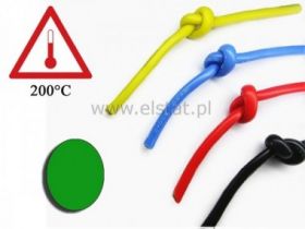 Kabel silikonowy zielony; cynowana miedź 0,08mm2