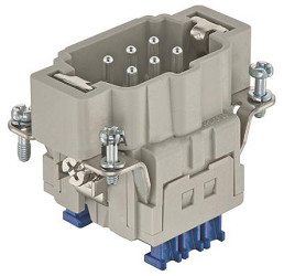 Wkładka złącza dużej mocy 6-pinowe HARTING 16A 6P Męski Zacisk klatkowy Montaż na panelu Proste