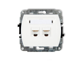 TREND Gniazdo komputerowe podwójne 2xRJ45 kat.5e 8-stykowy biały GK-2 KARLIK