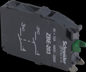ZBE203 Auxiliary switch, contact block, Harmony XB4 and XB5, 22 mm, 30