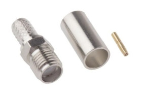 Złącze koncentryczne, 50, 0 to 12.4GHz, Żeński, Połączenie zagniatane, Montaż na kablu