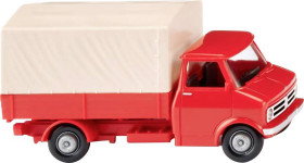 Wiking 035204 H0 Model ciężarówki Opel samochód ciężarowy z platformą (Bedford), krwisto pomarańczowy