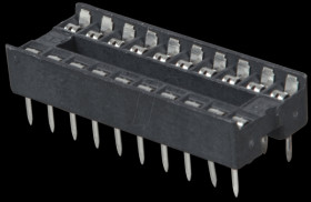 IC socket, 20-pin, double spring contact