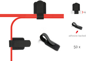 PRO 3110 Cable Clips Adhesive, 50 pc, black