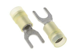 Konektor zaciskowy płaski Izolowane, M5 (10), Żółty 10AWG 6mm2 12AWG 4mm2 RS PRO /100szt./