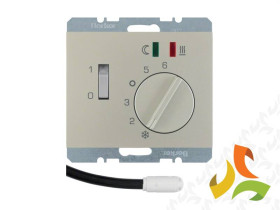 BERKER K.5 Regulator temperatury podłogowej z wyłącznikiem stykiem zwiernym i 2 diodami LED stal szlachetna lakierowana 20347104