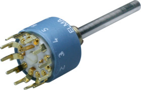 Step rotary switches, 1 pole, 12 stage, 30°, short-circuiting, 2 A, 42 V, 01-1183-20