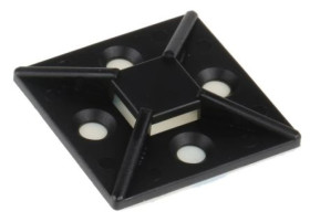 Mocowanie opaski kablowej samoprzylepne, 38mm x 38 mm, kolor: Czarny, RS PRO