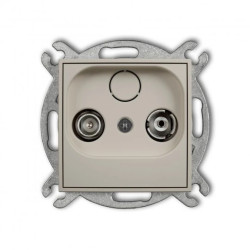 MINI Mechanizm gniazda abonenckiego RTV przelotowego 9dB taupe 60MG9P