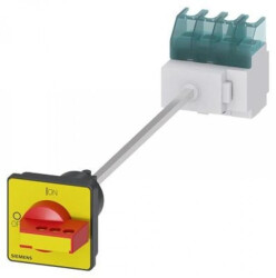 Rozłącznik główny/awaryjny 3P+N 32A 11.5kW AC23A 400V montaż na płycie z wałkiem pokrętło piórkowe 4 otwory 3LD2217-1TL13