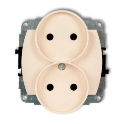 TREND Gniazdo podwójne b/u beżowy 1GPR-2p