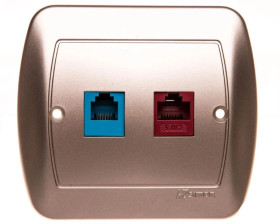 Simon Akord Gniazdo teleinformatyczne RJ12/ RJ45 kat.5 A5T/29 satyna