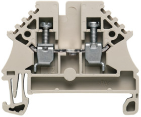Through terminal block, screw connection, 0.5-4.0 mm², 2 pole, 24 A, 6 kV, dark beige, 1023700000