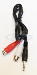 przewód Jack 3,5- 2x gniazdo RCA ( Chinch ) stereo 1m