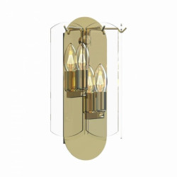 Kinkiet ścienny NIRA do sypialni kolor złoty, szklany klosz 2*E14 - MB3523-2-EGN Zuma Line