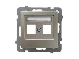 AS Obudowa gniazda podwójne typu Keystone prosta satyna light GPK-2G/p/45 OSPEL
